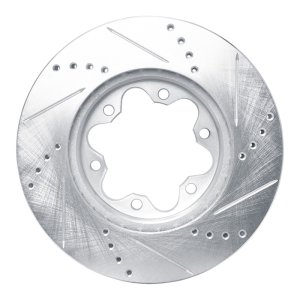 Toyota HiAce Brake Rotor (1) - Front Left - R1 Concepts - Drilled & Slotted - Silver - `06-`19